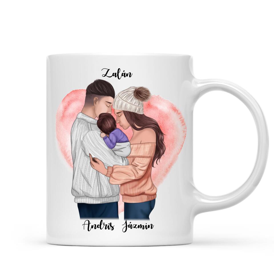 Egyedi bögre szülőknek - pár kisbabával