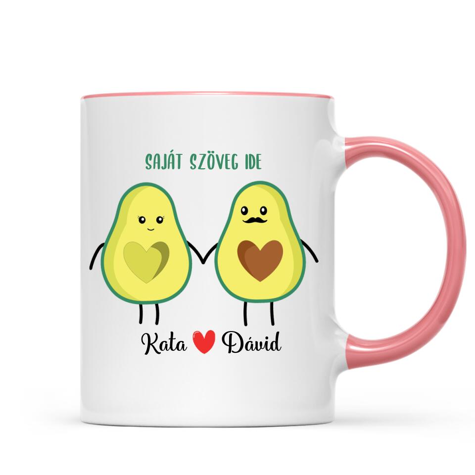 Egyedi bögre szerelmeseknek - avokádó pár