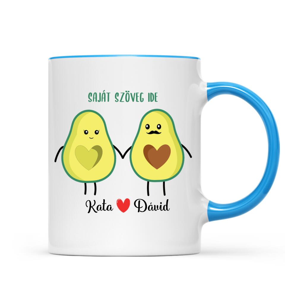 Egyedi bögre szerelmeseknek - avokádó pár