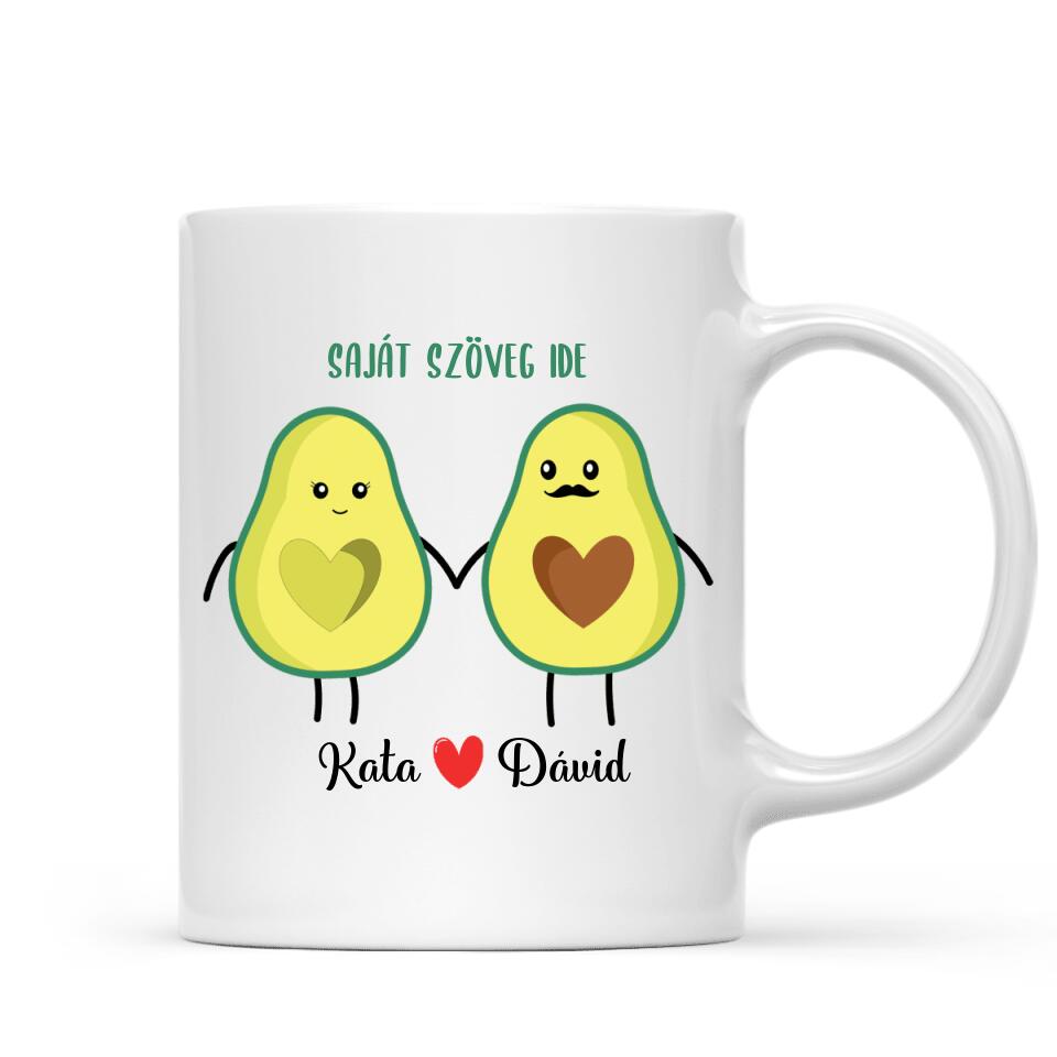 Egyedi bögre szerelmeseknek - avokádó pár