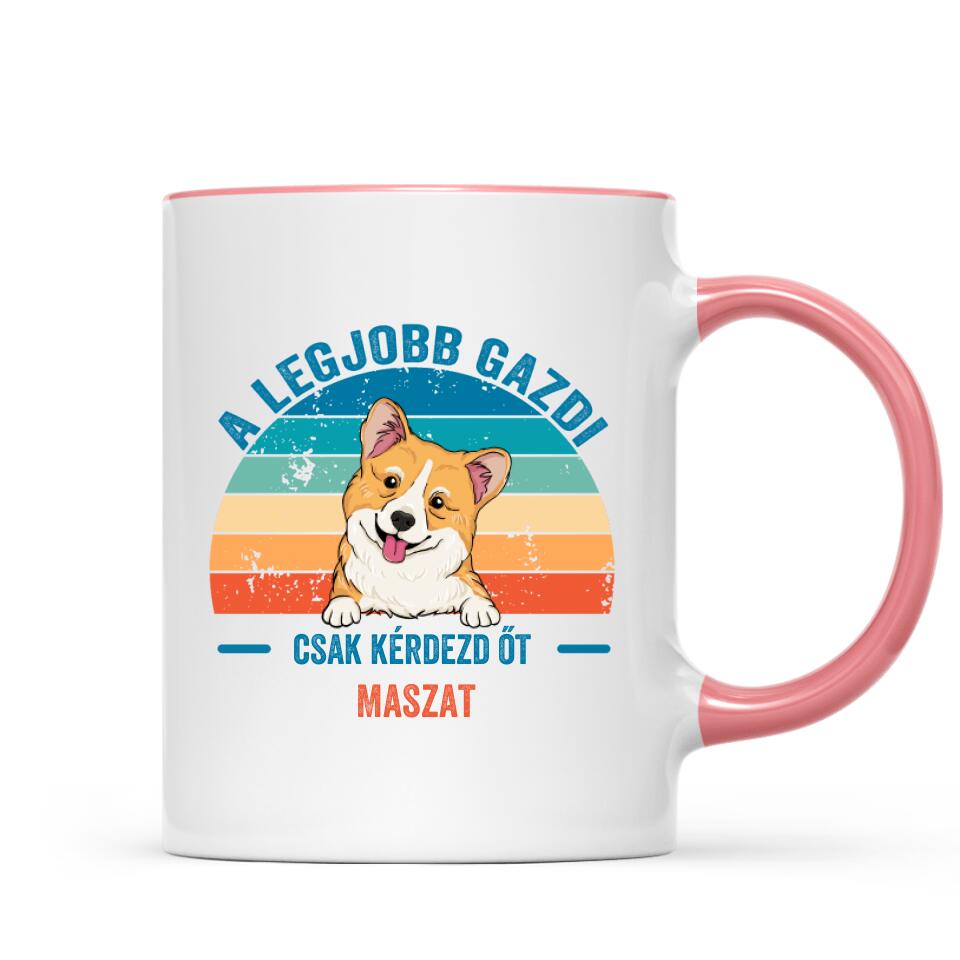 A legjobb gazdi - egyedi kutyás bögre, akár 4 kutyával