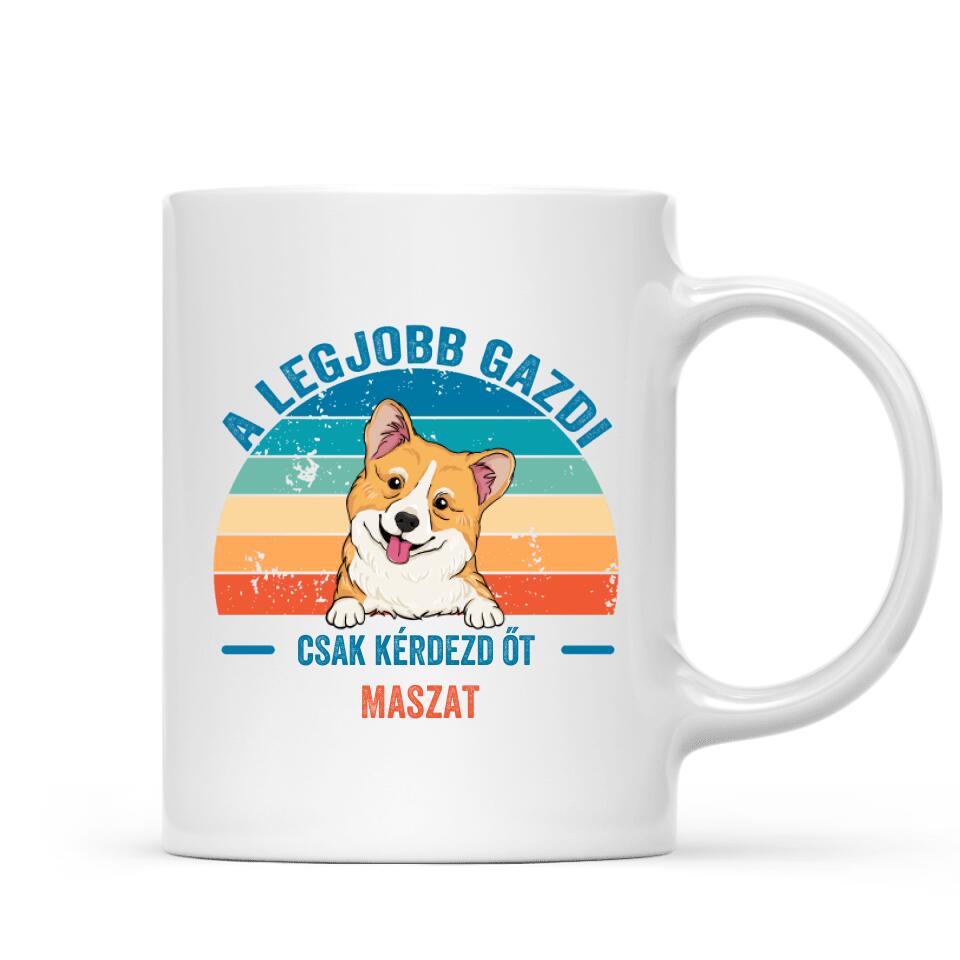 A legjobb gazdi - egyedi kutyás bögre, akár 4 kutyával