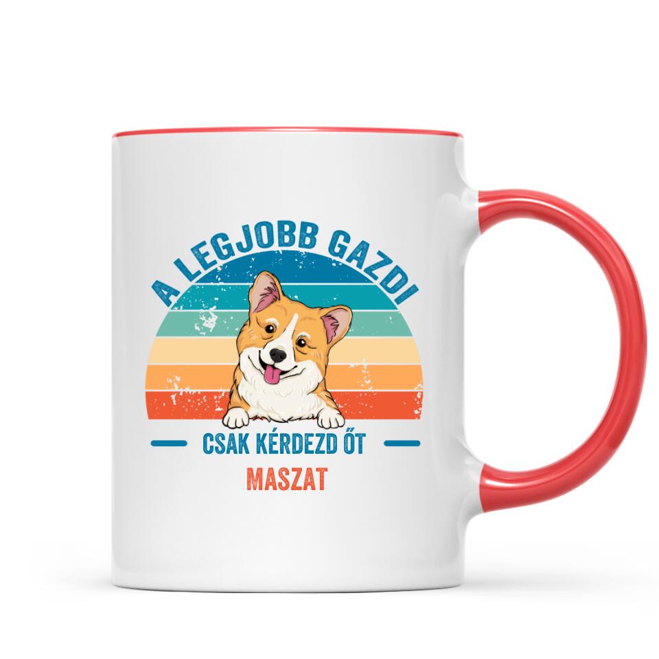 A legjobb gazdi - egyedi kutyás bögre, akár 4 kutyával