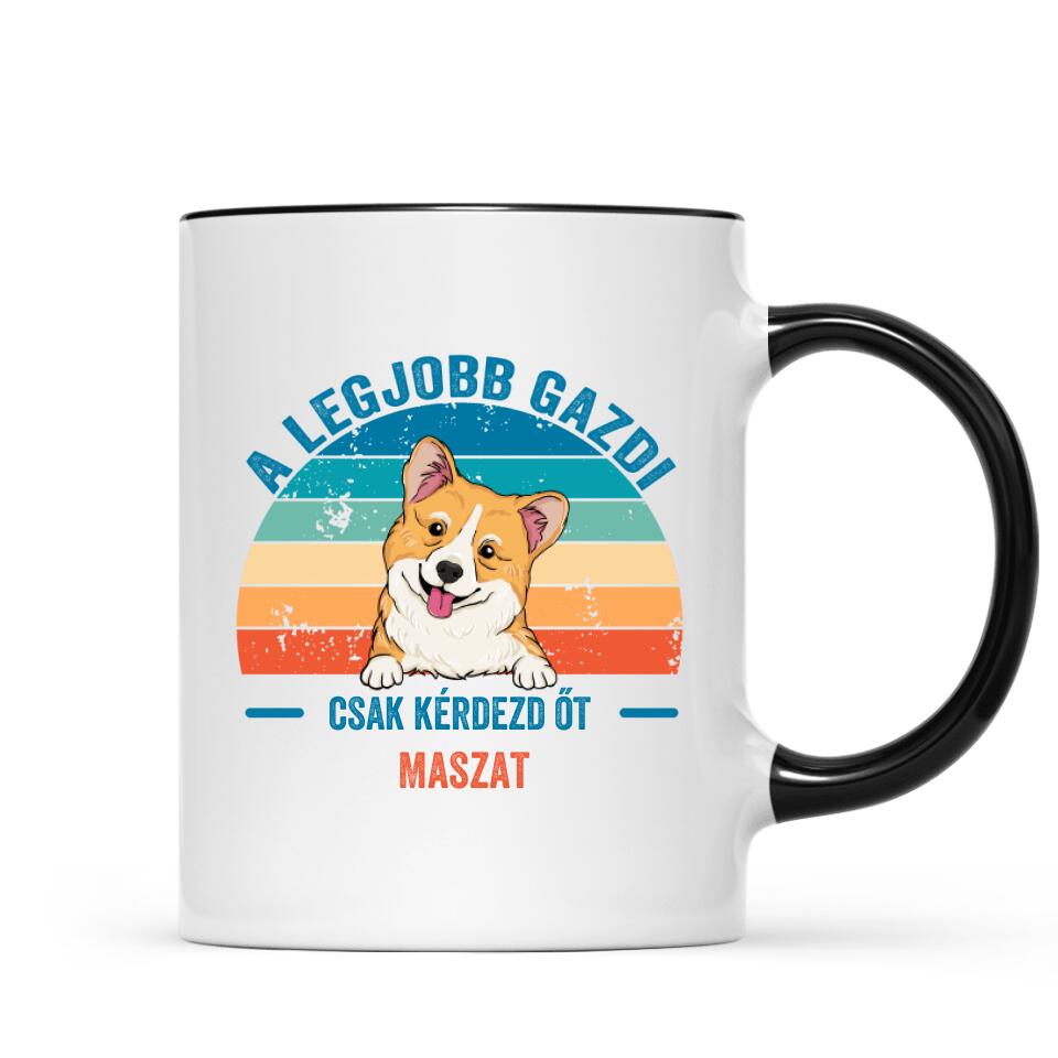 A legjobb gazdi - egyedi kutyás bögre, akár 4 kutyával