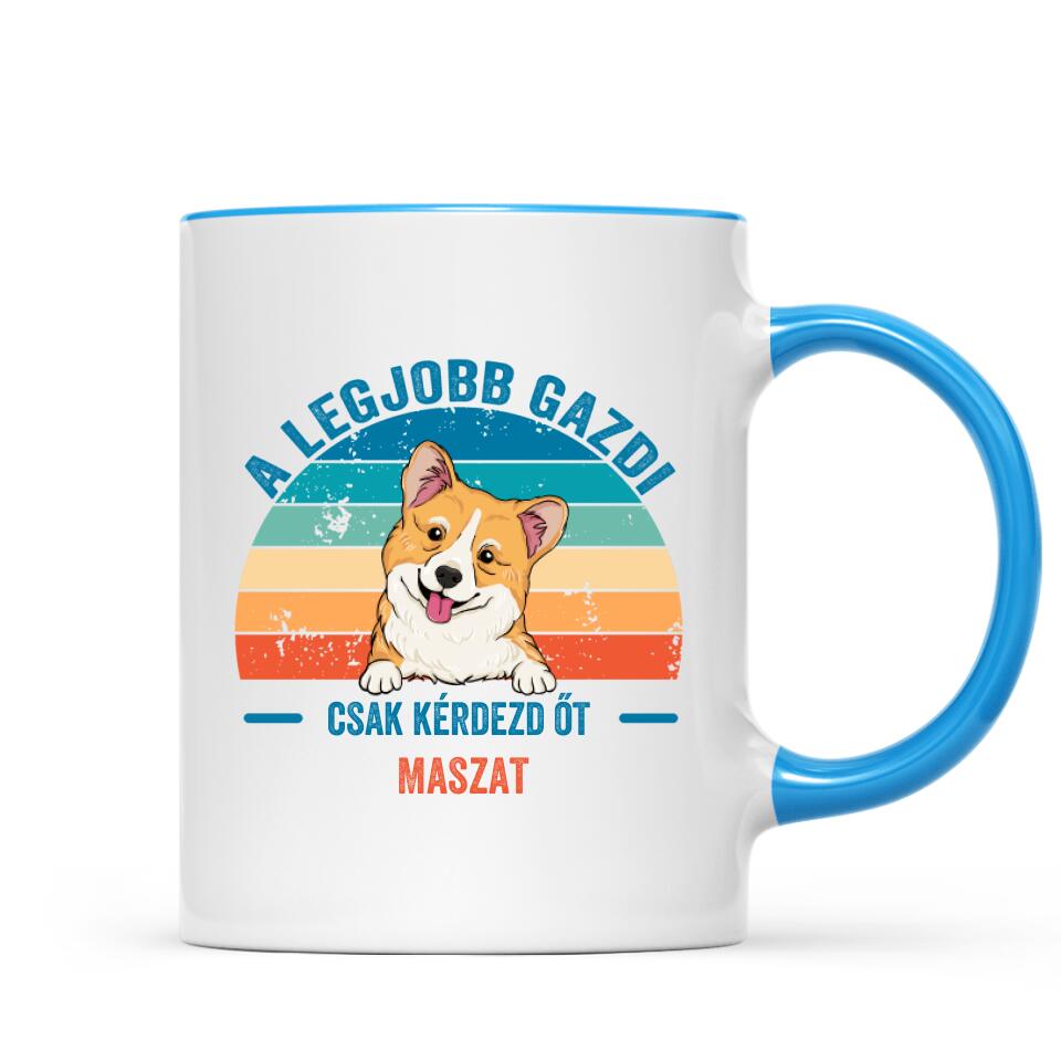 A legjobb gazdi - egyedi kutyás bögre, akár 4 kutyával