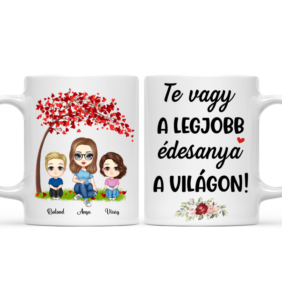 Egyedi bögre édesanyáknak, akár 3 gyermekkel