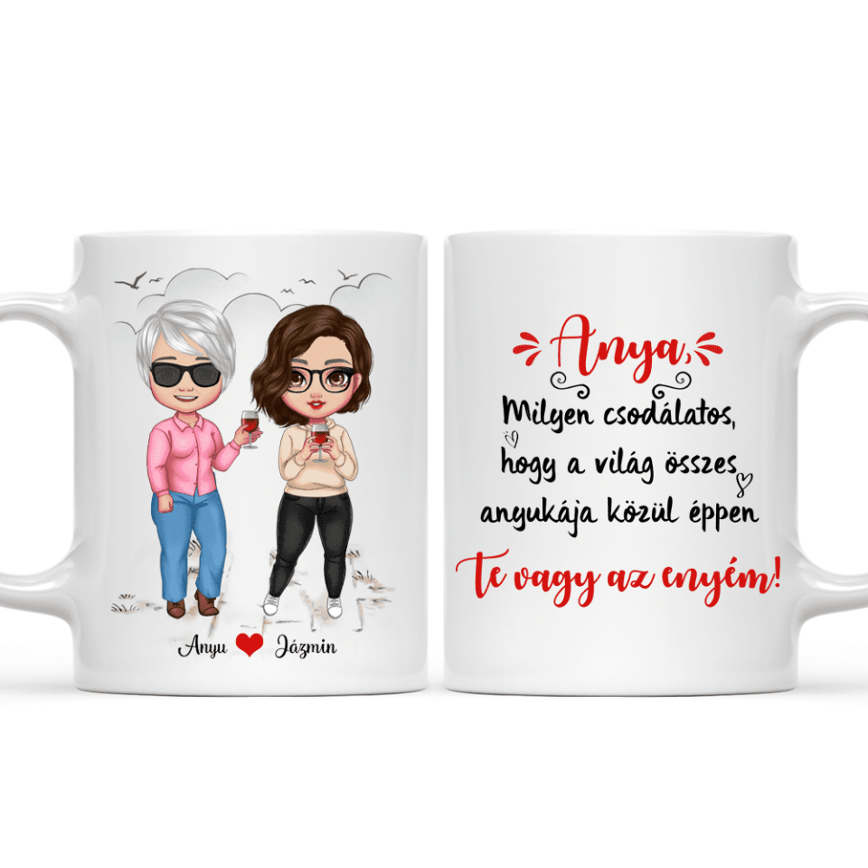 Egyedi bögre édesanyáknak - chibi lányok