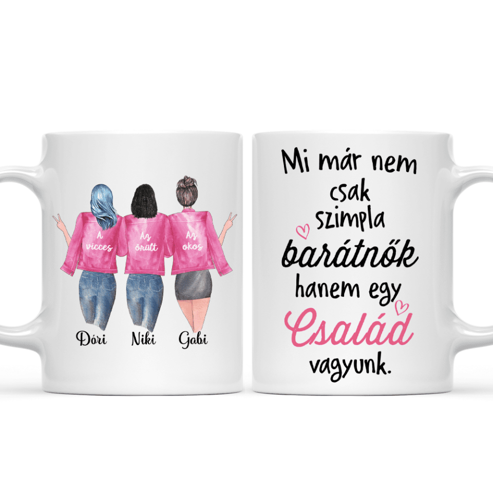 Egyedi barátnős bögre - 3 lány
