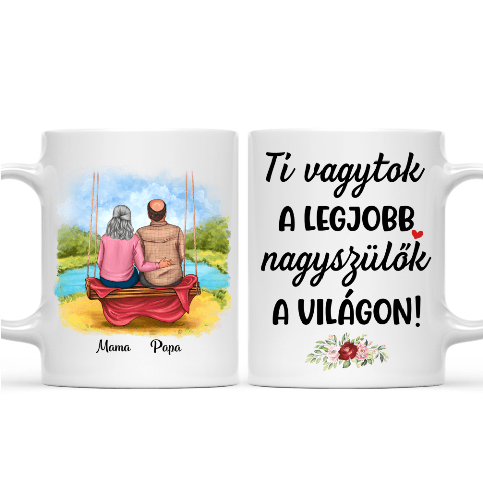 Egyedi bögre nagyszülőknek - mama és papa