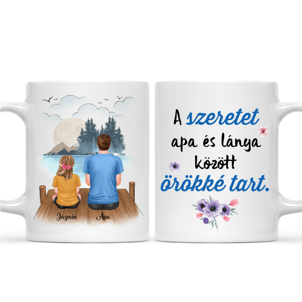 Egyedi bögre édesapáknak, akár 3 gyermekkel