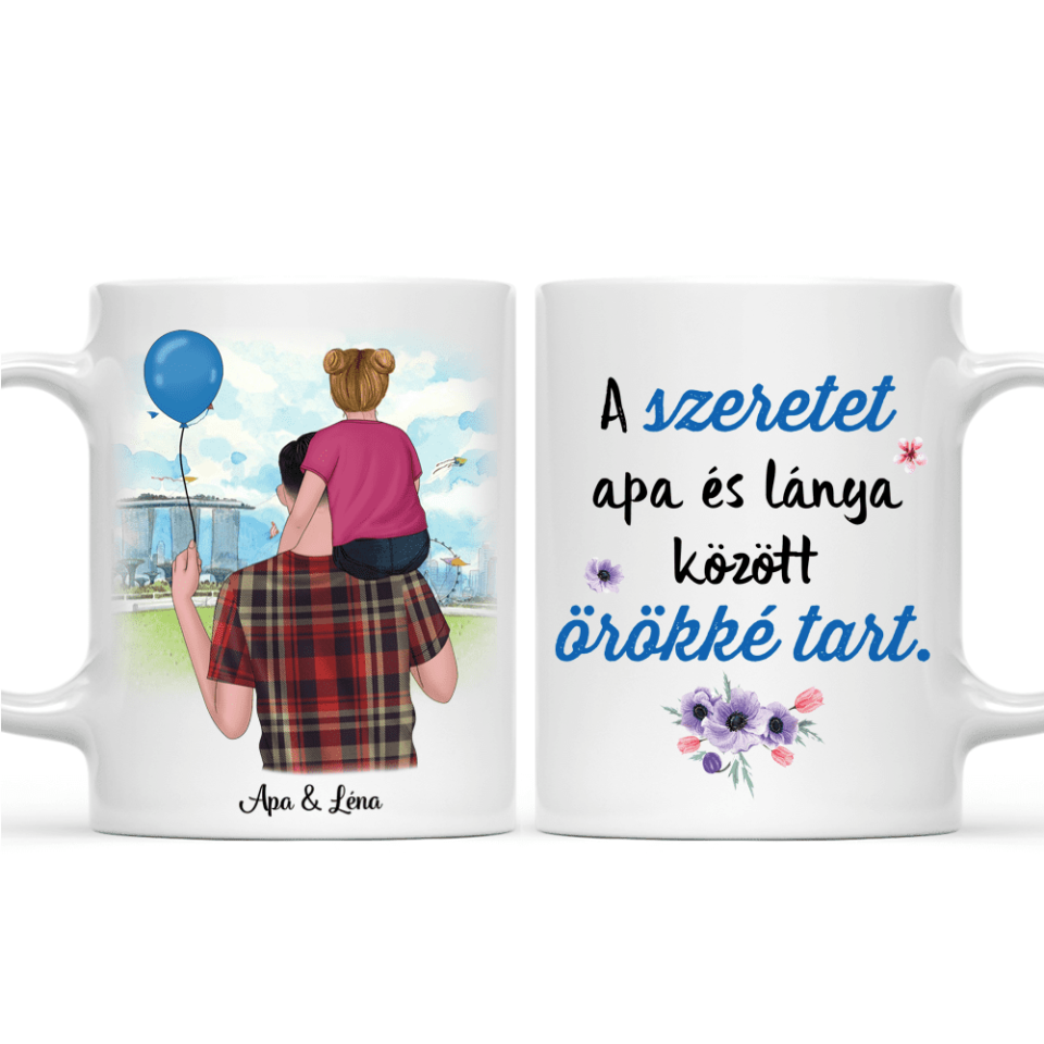 Egyedi bögre édesapáknak - apa kisgyermekkel