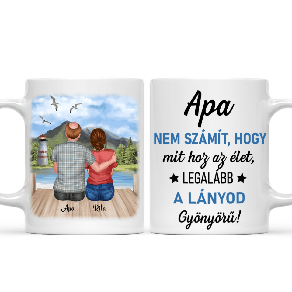 Egyedi bögre édesapáknak - apa és lánya