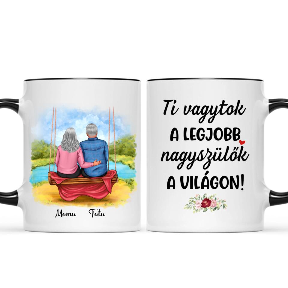 Egyedi bögre nagyszülőknek - mama és papa