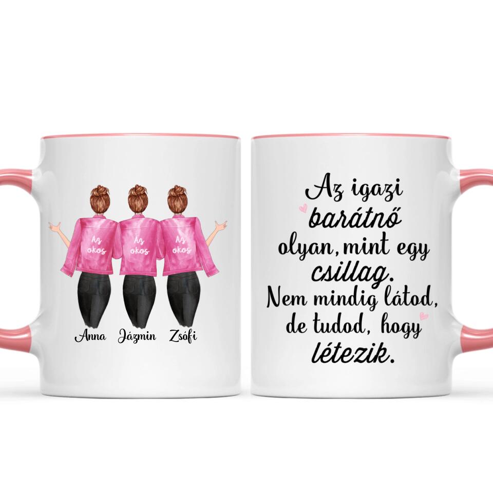 Egyedi barátnős bögre - 3 lány