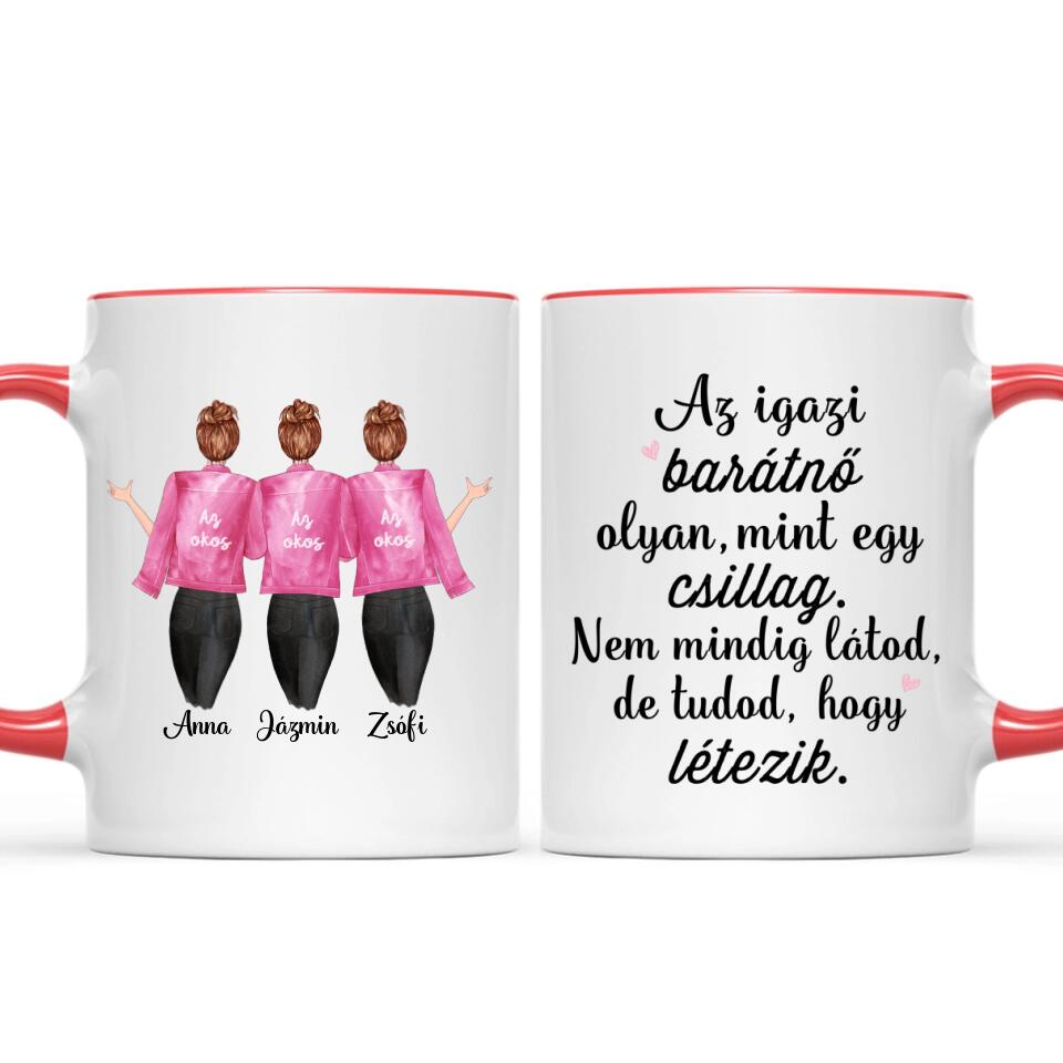 Egyedi barátnős bögre - 3 lány