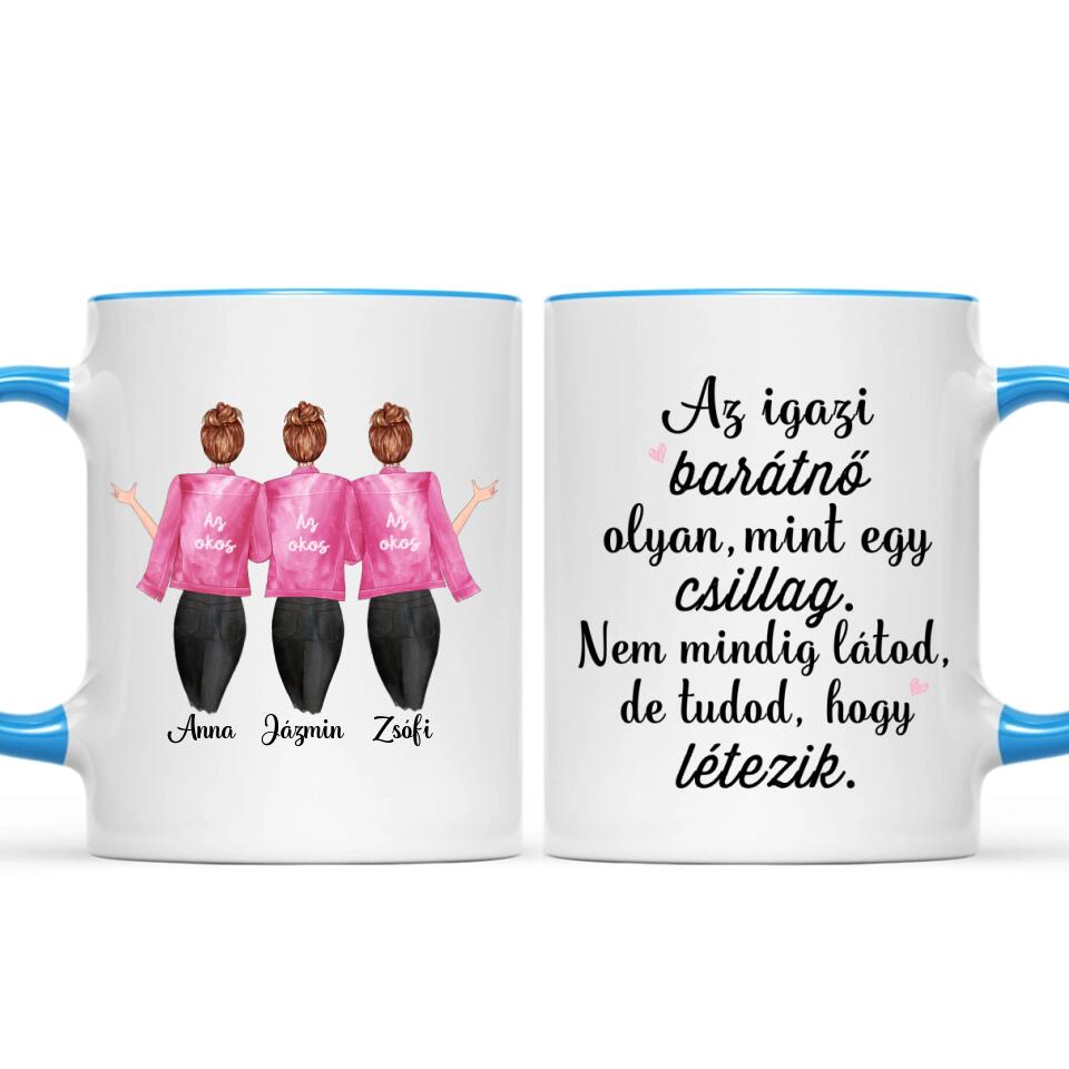 Egyedi barátnős bögre - 3 lány