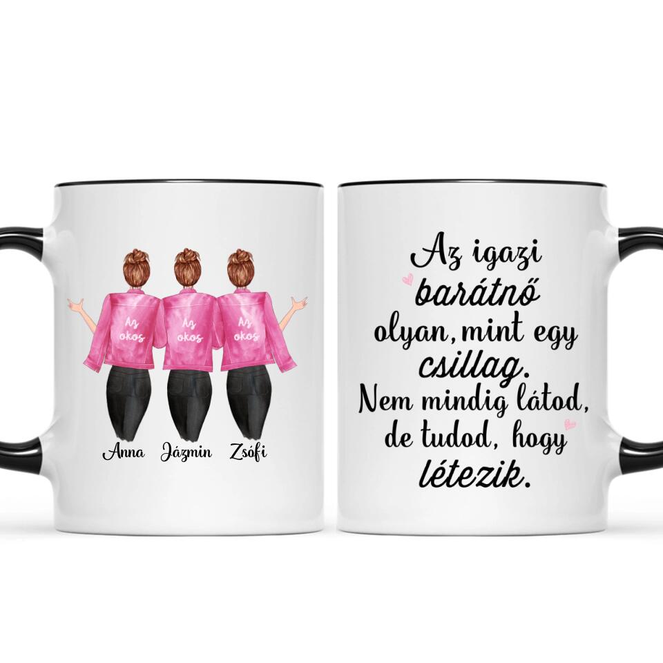 Egyedi barátnős bögre - 3 lány