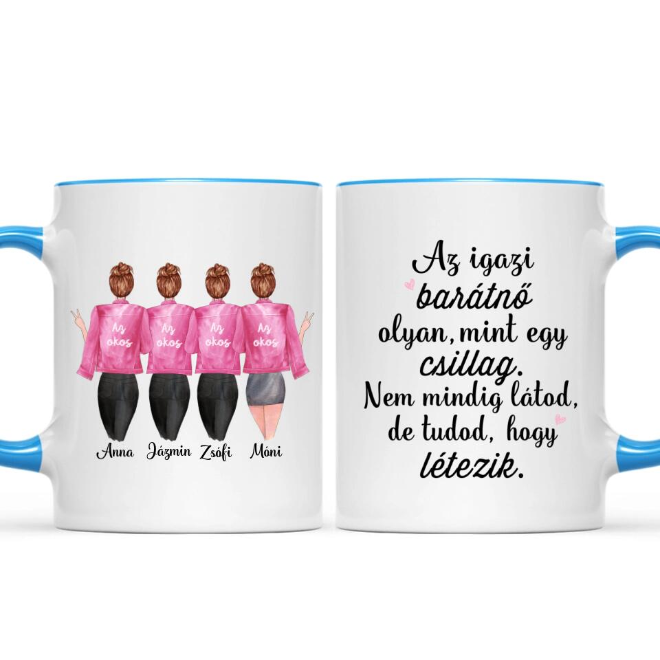 Egyedi barátnős bögre - 4 lány