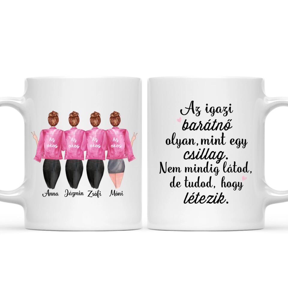 Egyedi barátnős bögre - 4 lány