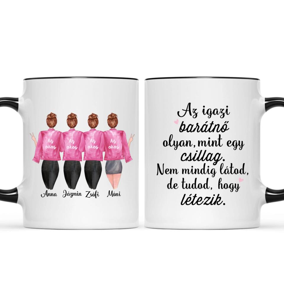 Egyedi barátnős bögre - 4 lány