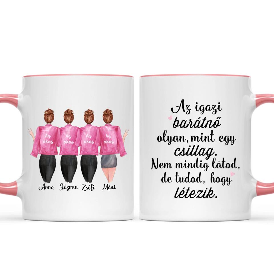 Egyedi barátnős bögre - 4 lány