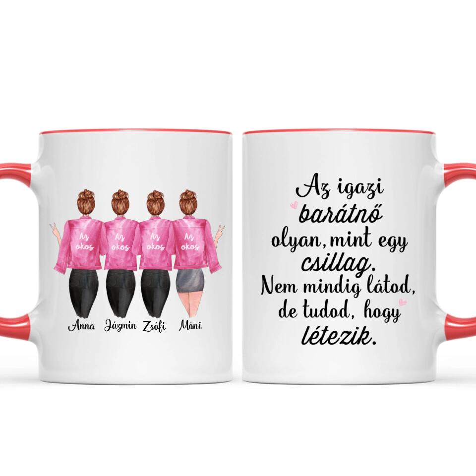 Egyedi barátnős bögre - 4 lány