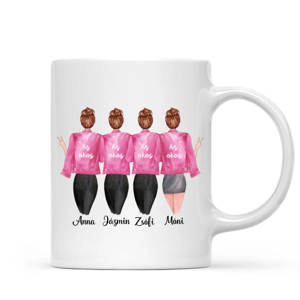 Egyedi barátnős bögre - 4 lány