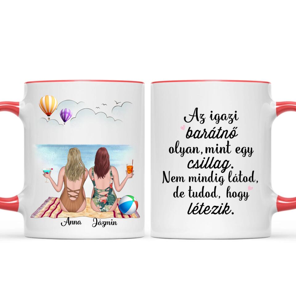 Egyedi bögre barátnőknek - lányok a strandon