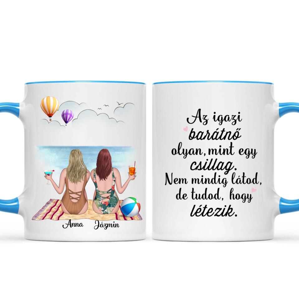 Egyedi bögre barátnőknek - lányok a strandon