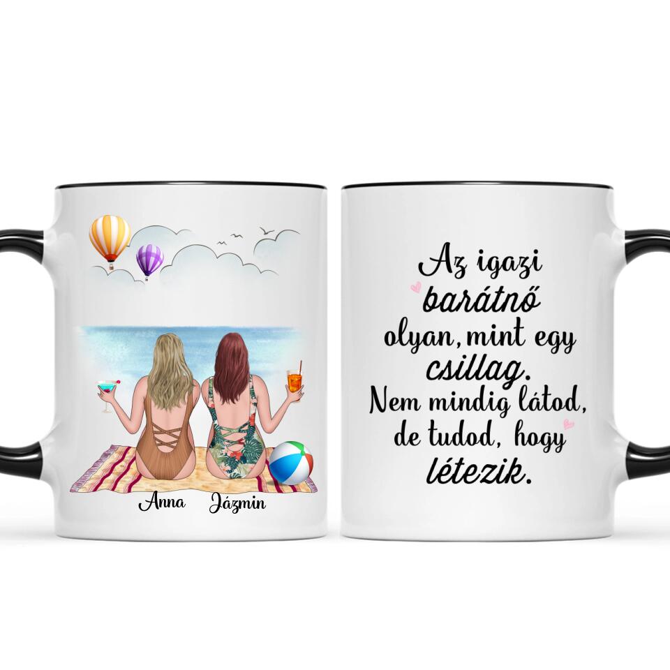 Egyedi bögre barátnőknek - lányok a strandon