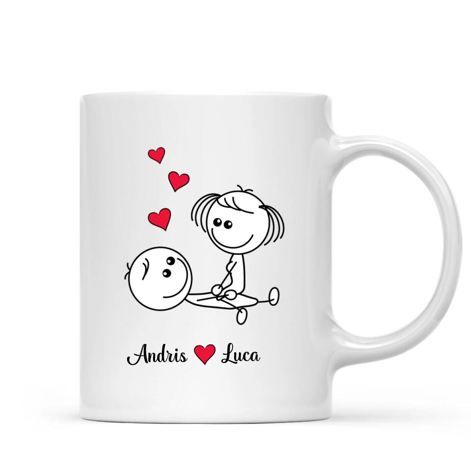 Egyedi bögre pároknak - szerelmeskedő figurák