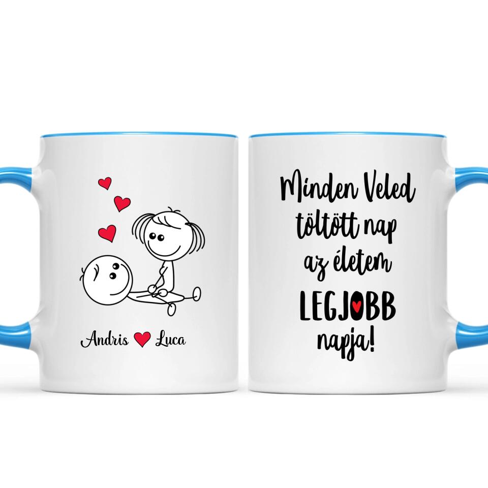 Egyedi bögre pároknak - szerelmeskedő figurák