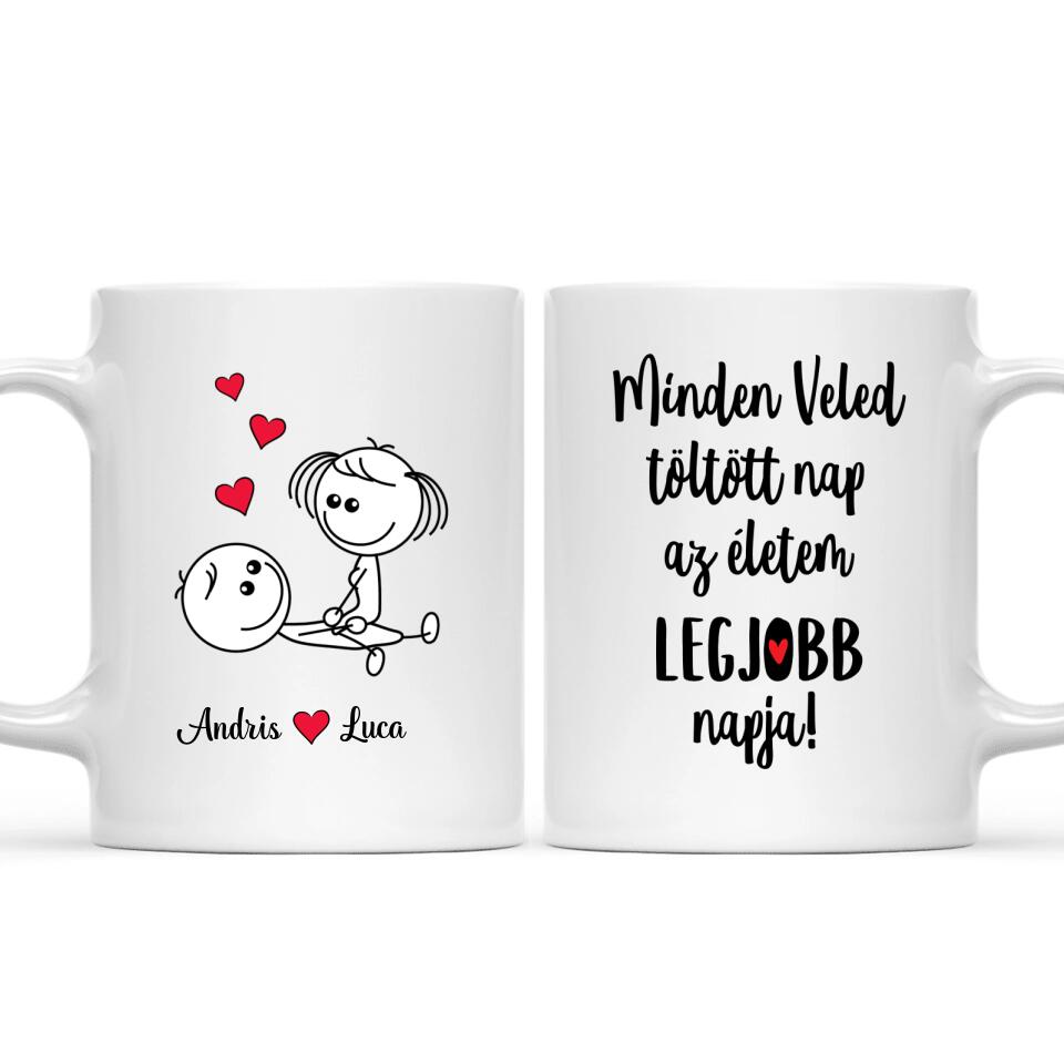 Egyedi bögre pároknak - szerelmeskedő figurák