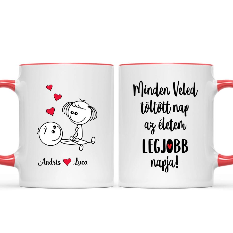 Egyedi bögre pároknak - szerelmeskedő figurák