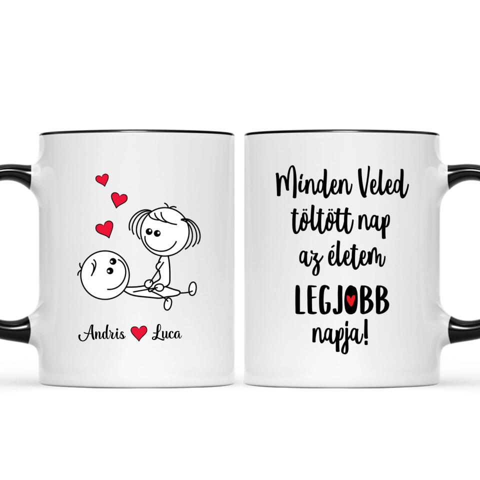 Egyedi bögre pároknak - szerelmeskedő figurák