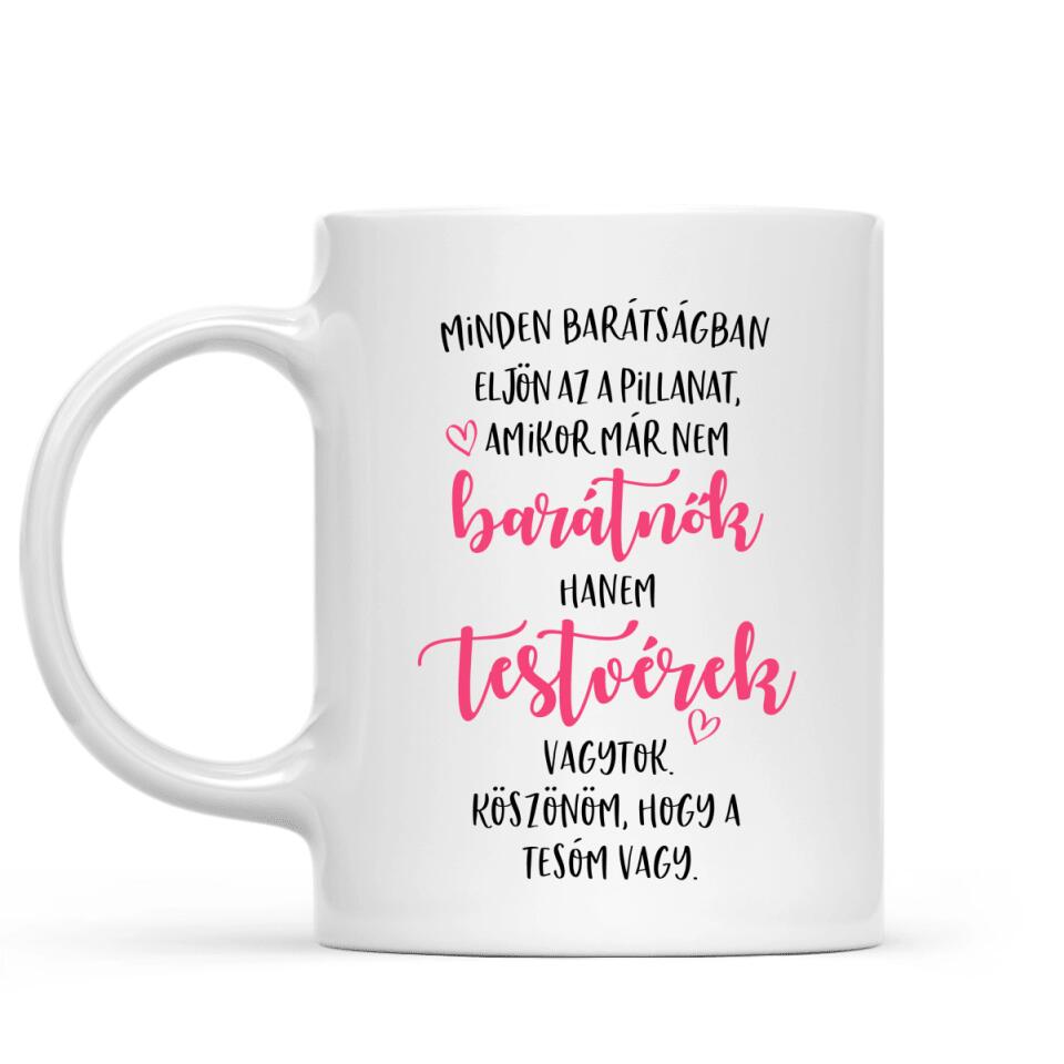 Egyedi legjobb barátnős bögre - lányok pulcsiban