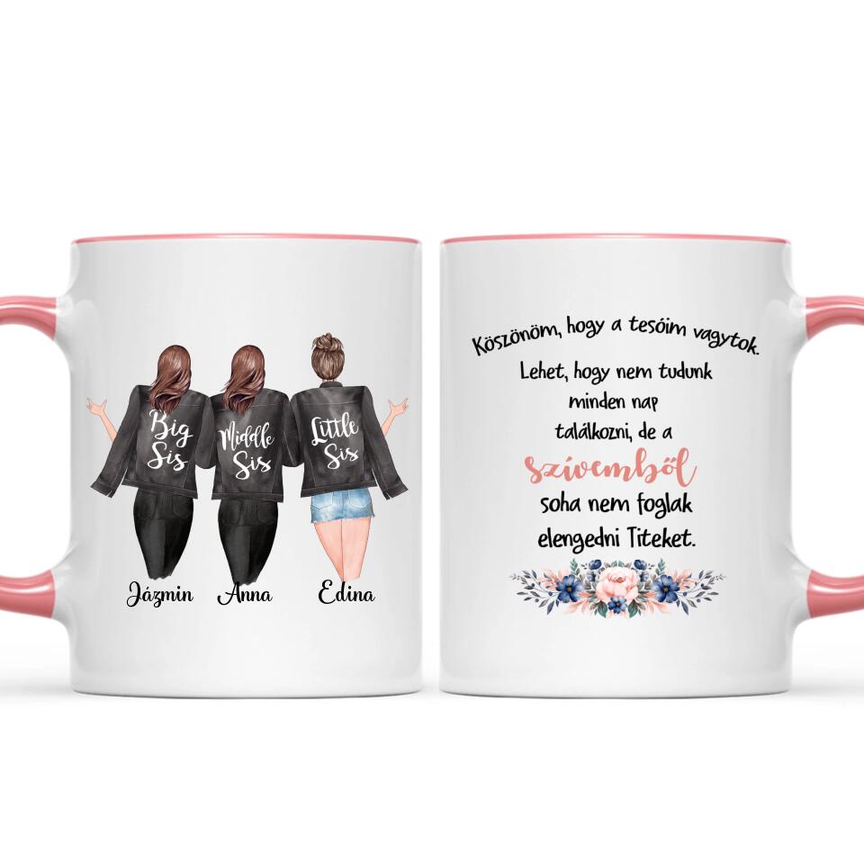 Egyedi bögre testvéreknek - 3 lány
