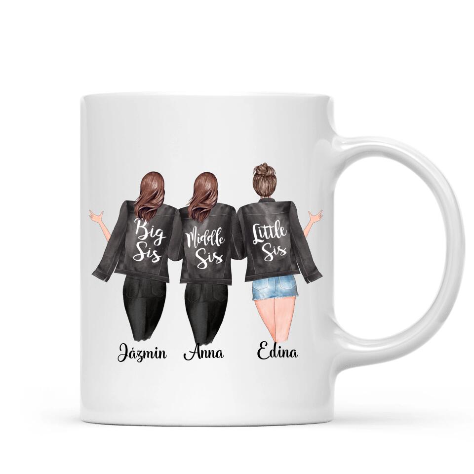 Egyedi bögre testvéreknek - 3 lány