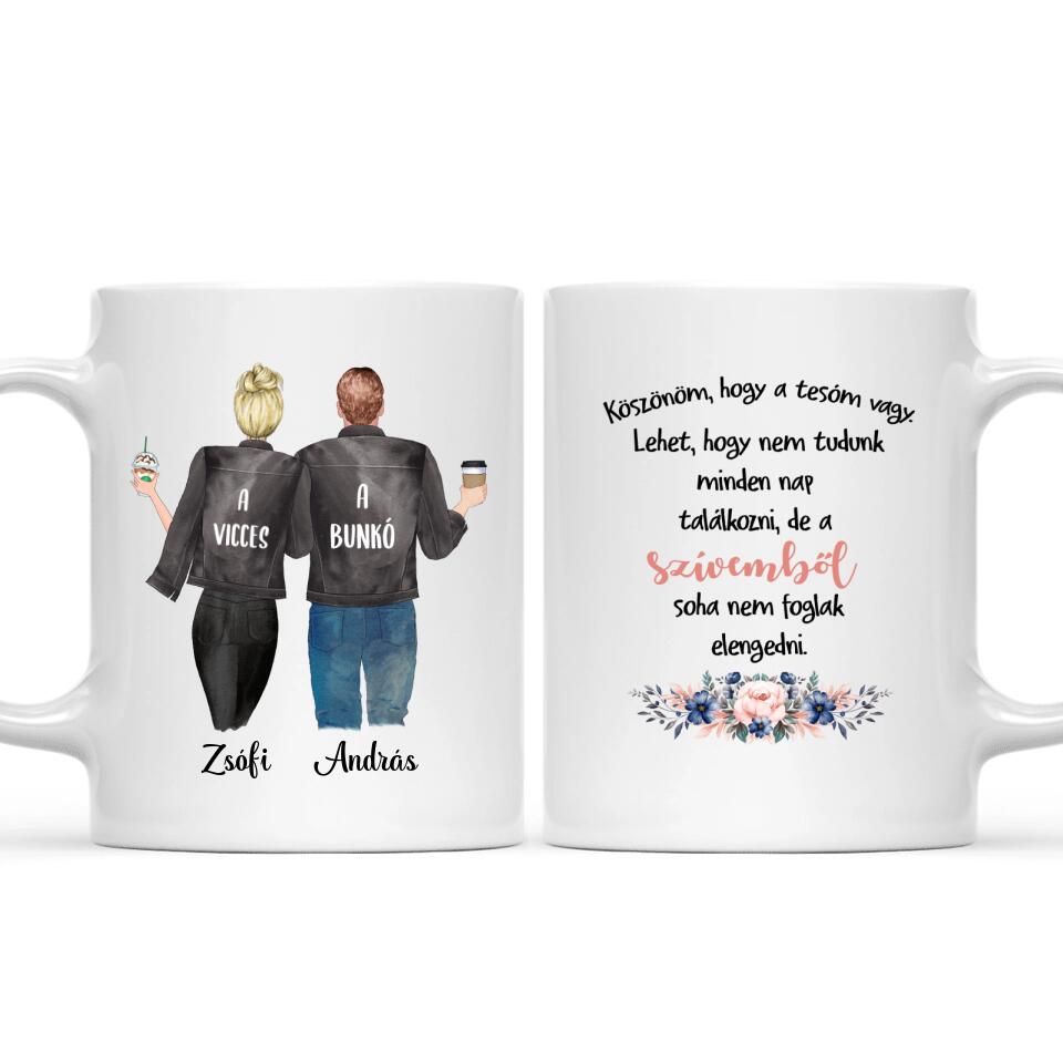 Egyedi bögre testvéreknek - Fiú és lány karakterekkel