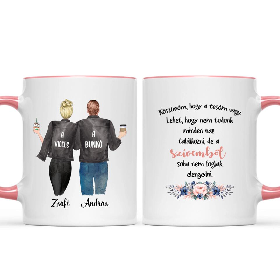 Egyedi bögre testvéreknek - Fiú és lány karakterekkel