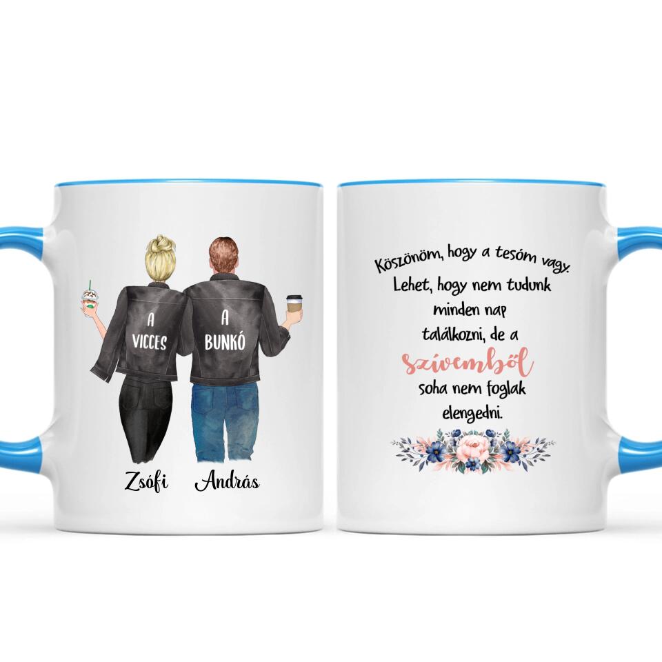 Egyedi bögre testvéreknek - Fiú és lány karakterekkel