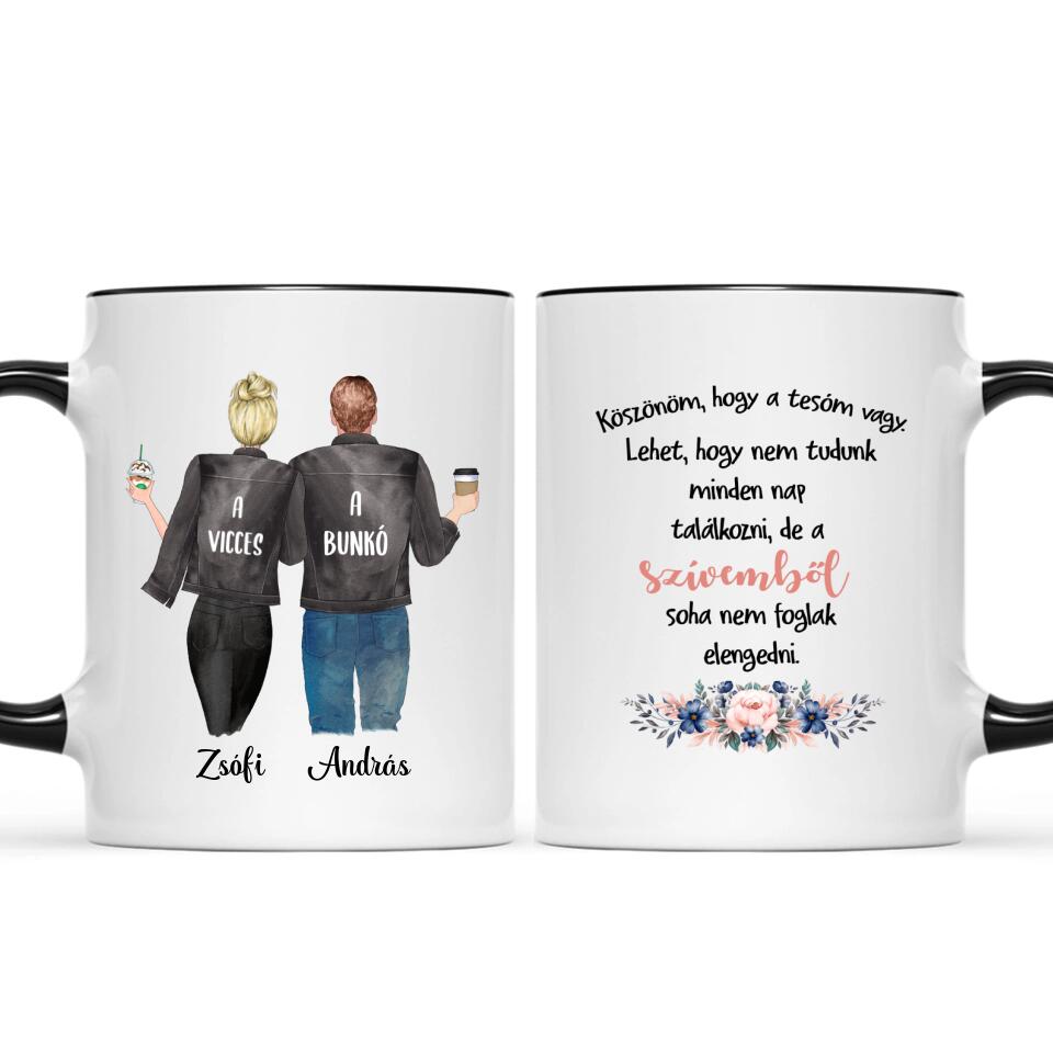 Egyedi bögre testvéreknek - Fiú és lány karakterekkel