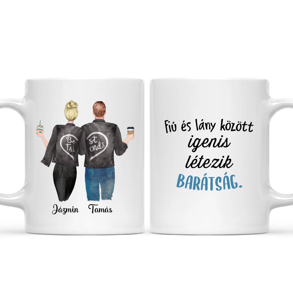 Egyedi bögre barátoknak - fiú/lány barátság