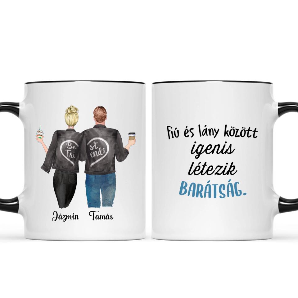 Egyedi bögre barátoknak - fiú/lány barátság