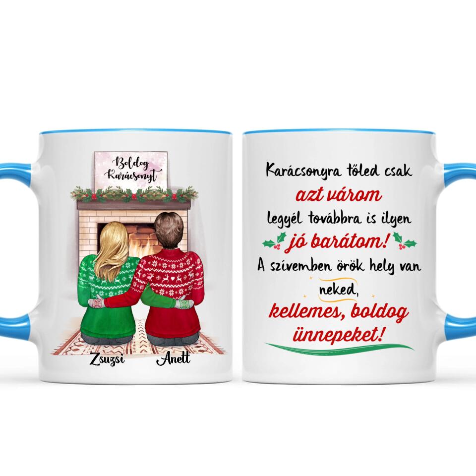 Egyedi karácsonyi bögre barátnőknek - az igaz barát a legnagyobb ajándék