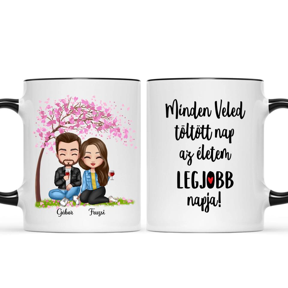 Egyedi szerelmes bögre Chibi karakterekkel