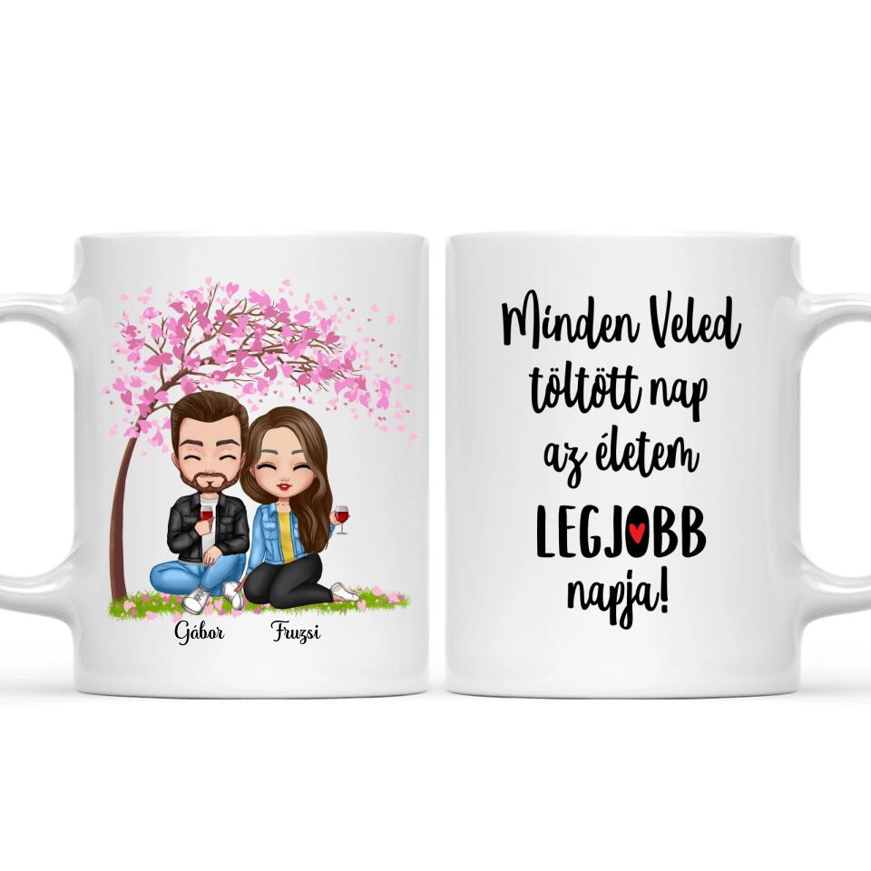 Egyedi szerelmes bögre Chibi karakterekkel