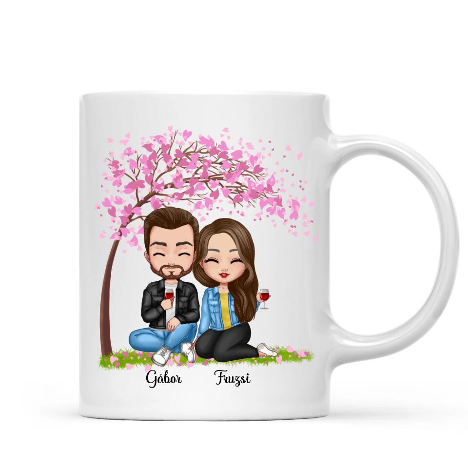 Egyedi szerelmes bögre Chibi karakterekkel