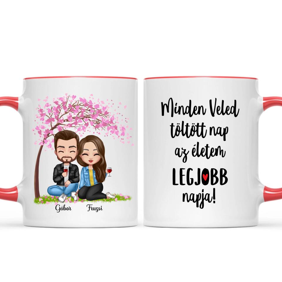 Egyedi szerelmes bögre Chibi karakterekkel
