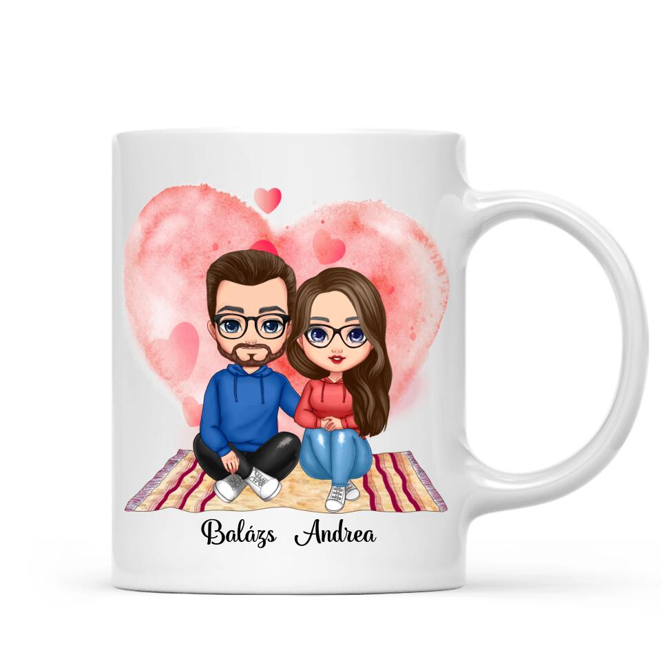 Egyedi bögre szerelmeseknek - Chibi pár